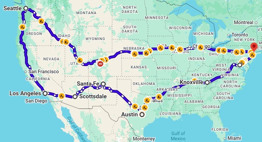 January Art Shuttle New York – Seattle – Los Angeles – New York